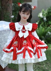 Premium Velvet Lolita Dress Girls Chinese Style Princess Gown Embroidery Winter Formal Wear Premium Velvet Lolita Dress Girls Chinese Style Princess Gown Embroidery Winter Formal Wear