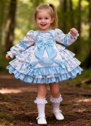 Girls Floral Lolita Princess Gown Soft Cotton Lining Multi Layer Ruffle Dress Girls Floral Lolita Princess Gown Soft Cotton Lining Multi Layer Ruffle Dress