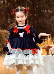 Premium Velvet Girls Christmas Princess Dress Short Knee Above Gown for Communion Winter Events Premium Velvet Girls Christmas Princess Dress Short Knee Above Gown for Communion Winter Events