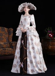 Pink Flower Printed Edwardian Holiday Festive Gown 1890s 1900s 2PC Downton Abbey Dress Historical Costume Pink Flower Printed Edwardian Holiday Festive Gown 1890s 1900s 2PC Downton Abbey Dress Historical Costume