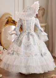 Girls Long Sleeve Vintage Princess Dress Floral Lace Ball Gown Kids Wedding Flower Girl Dress Halloween Christmas Birthday Party Outfit Girls Long Sleeve Vintage Princess Dress Floral Lace Ball Gown Kids Wedding Flower Girl Dress Halloween Christmas Birthday Party Outfit