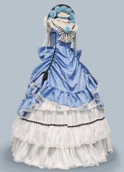 Women Blue Brocade Renaissance Victorian Dress Women 18th Century Theater Costume Women Blue Brocade Renaissance Victorian Dress Women 18th Century Theater Costume